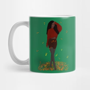 African American Girl in Autumn Mug